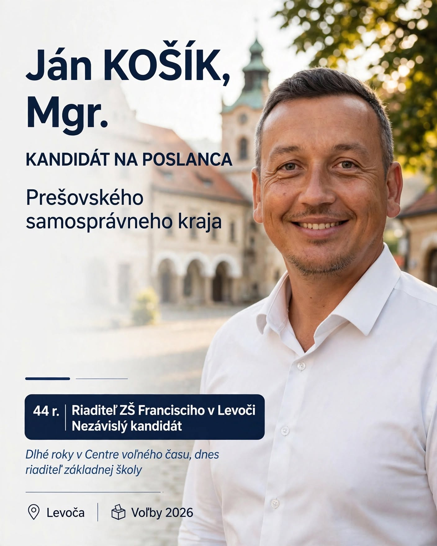 Ján Košík, Mgr. — kandidát na poslanca Prešovského samosprávneho kraja